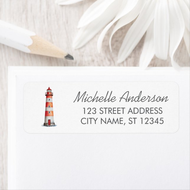 Modern Trendy Watercolor Nautical Lighthouse       (Insitu)