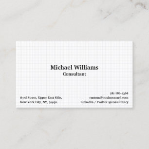 Modern Trendy White Chequered Pattern Professional Business Card