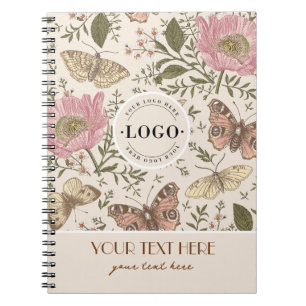 Modern Trendy Wildflower Botanical Floral Monogram Notebook