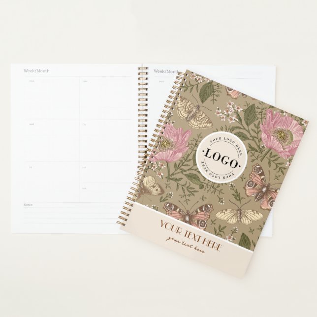 Modern Trendy Wildflower Botanical Floral Monogram Planner (Display)