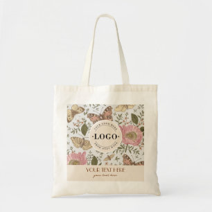 Modern Trendy Wildflower Botanical Floral Monogram Tote Bag