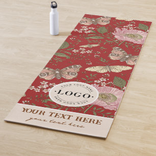 Modern Trendy Wildflower Botanical Floral Monogram Yoga Mat