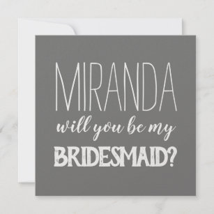 Modern trendy will you be my bridesmaid card