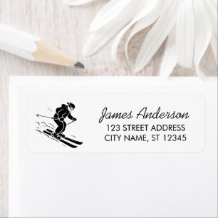 Modern Trendy Winter Ski Skiing  Return Address   