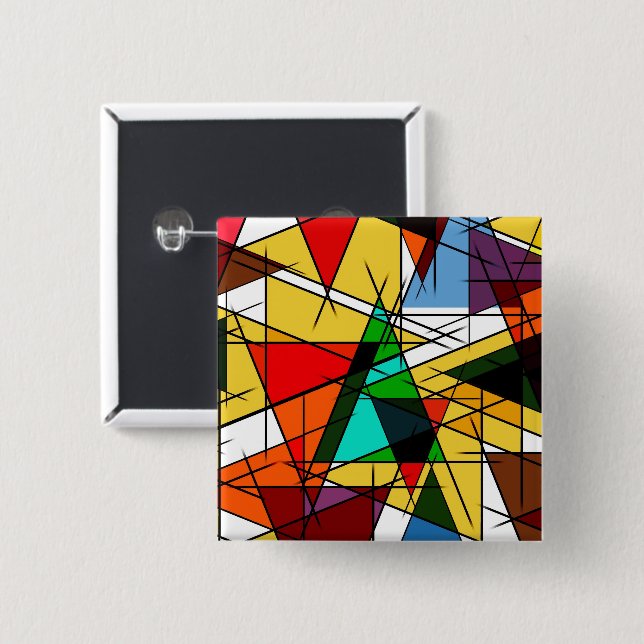Modern Triangle Colorful Geometric  15 Cm Square Badge (Front & Back)