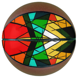 Modern Triangle Colorful Geometric Basketball