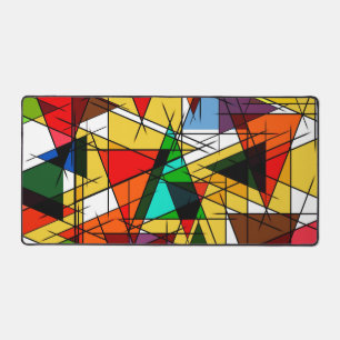 Modern Triangle Colorful Geometric  Desk Mat