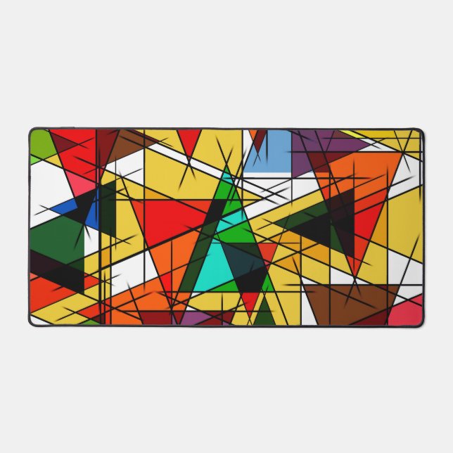 Modern Triangle Colorful Geometric  Desk Mat (Front)