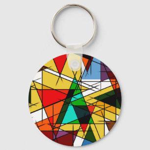 Modern Triangle Colorful Geometric Key Ring
