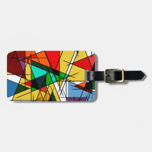 Modern Triangle Colorful Geometric  Luggage Tag