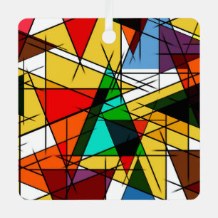 Modern Triangle Colorful Geometric  Metal Tree Decoration