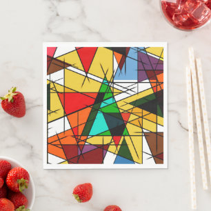 Modern Triangle Colorful Geometric Napkin