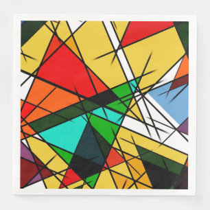 Modern Triangle Colorful Geometric Napkin