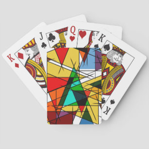 Modern Triangle Colorful Geometric  Playing Cards
