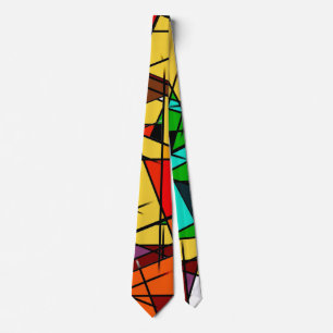 Modern Triangle Colorful Geometric  Tie