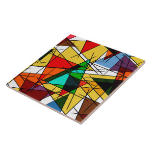 Modern Triangle Colorful Geometric  Tile