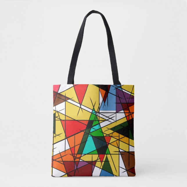 Modern Triangle Colorful Geometric  Tote Bag (Front)