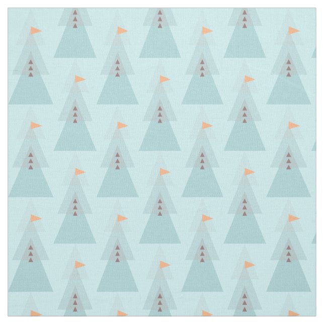 Modern Triangle Pattern Geometric Snowman Frosty Fabric (Swatch)