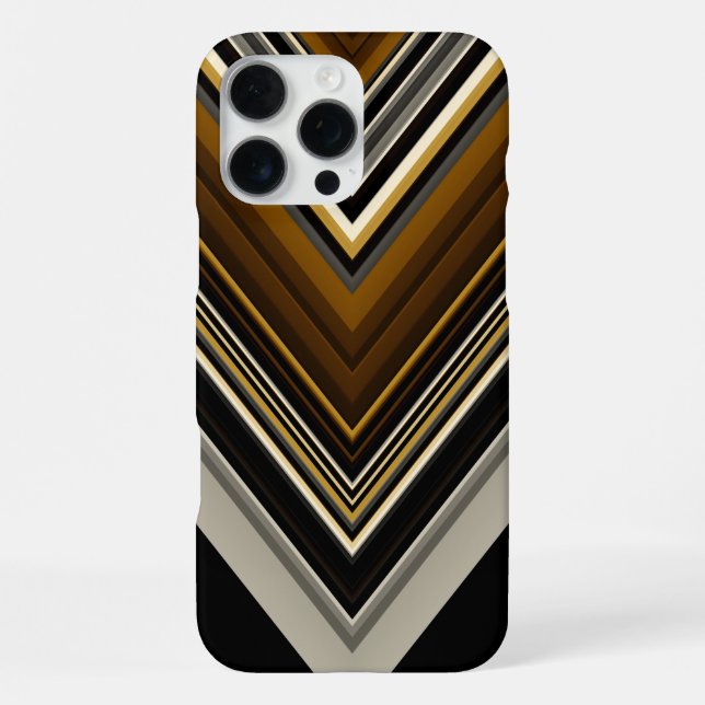 Modern triangles abstract and custom initials iPhone case (Back)