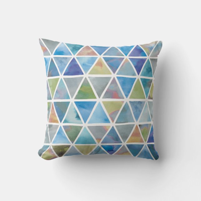 Modern Triangles in Multicolor Cushion (Front)