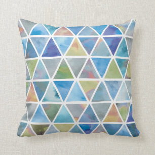 Modern Triangles in Multicolor Cushion