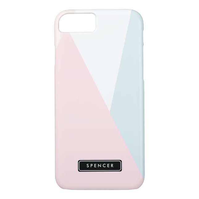 Modern Triangles Pattern | Pastel Personalised Case-Mate iPhone Case (Back)