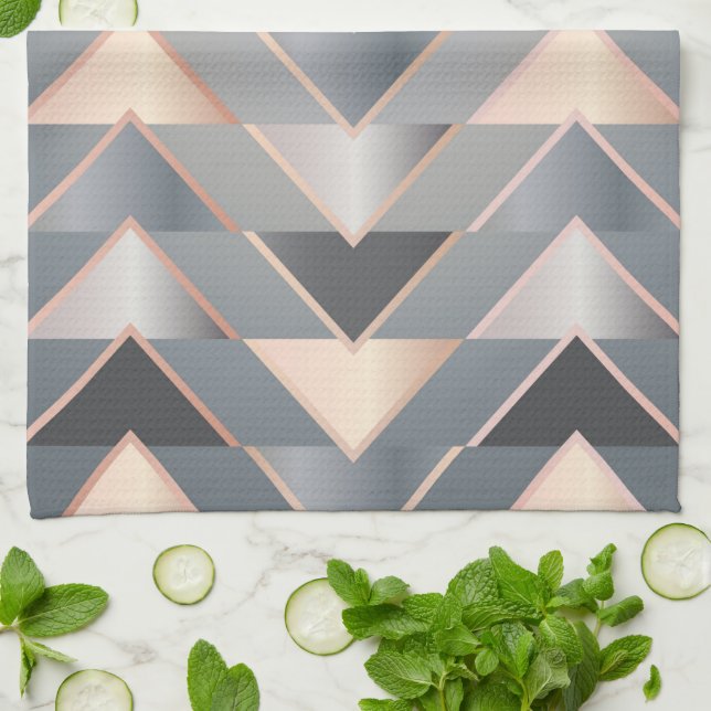 Modern Triangles Tea Towel (Folded)
