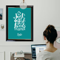 Modern Triathlon Motivation Turquoise White Typo