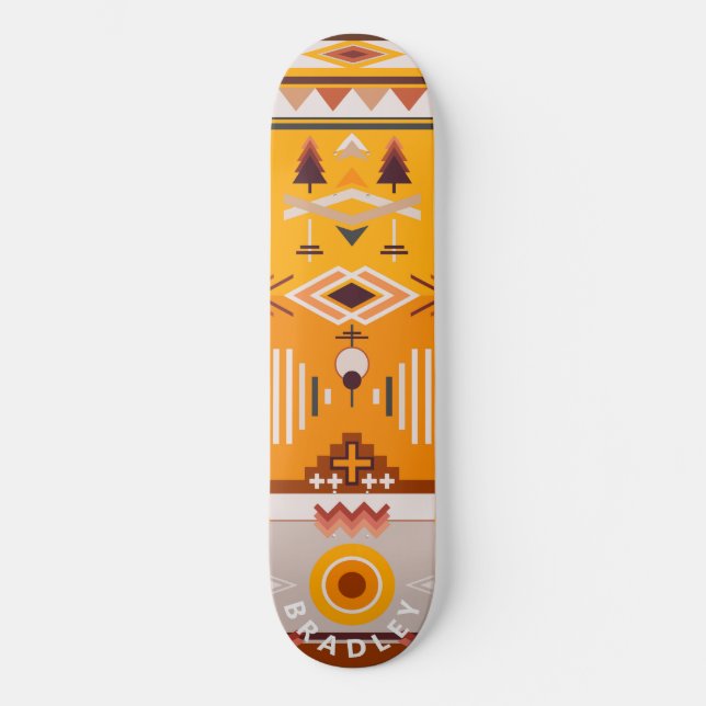Modern Tribal Abstract Custom Personalised Name Skateboard (Front)