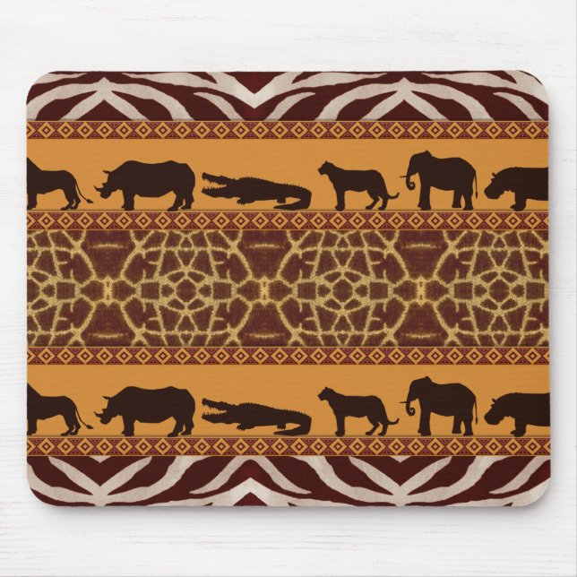 Modern Tribal African Giraffe Pattern Animal Print Mouse Pad (Front)