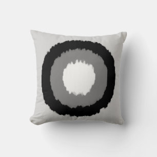 Modern tribal batik circles - shades of grey cushion