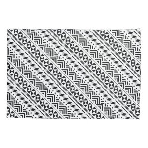 Modern Tribal Black and White Geometric Pillowcase
