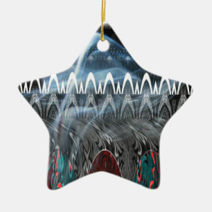 Modern Tribal Edgy design. Ceramic Tree Decoration