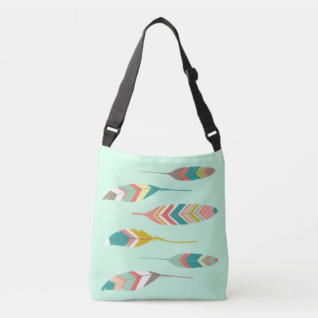 Modern Tribal Feathers Tote Bag (Front)