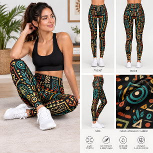 Modern Tribal Geometric Pattern Leggings