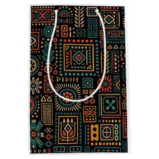 Modern Tribal Geometric Pattern Medium Gift Bag
