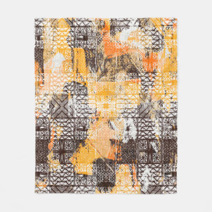Modern tribal geometric seamless pattern fleece blanket