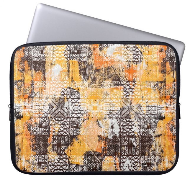 Modern tribal geometric seamless pattern laptop sleeve (Front)
