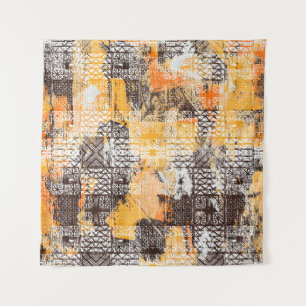 Modern tribal geometric seamless pattern tapestry