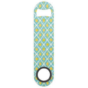 Modern tribal ikat blue yellow fashion