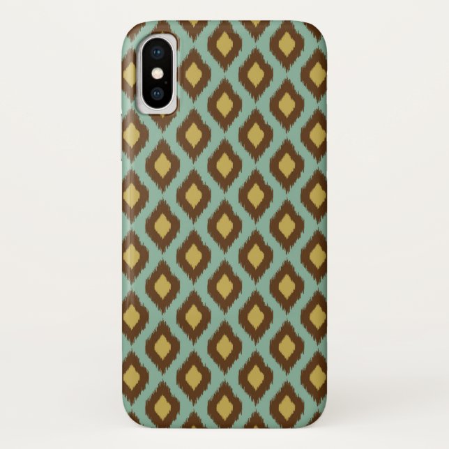 Modern tribal ikat blue yellow modern Case-Mate iPhone case (Back)