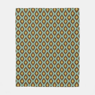 Modern tribal ikat blue yellow modern fleece blanket