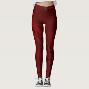 Modern Tribal Leggings Cool Red Stretchy Pants