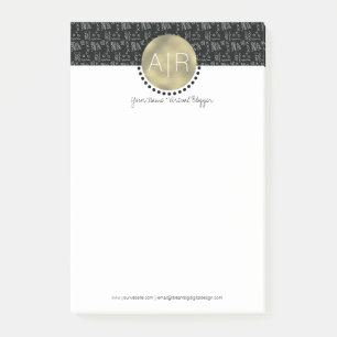 Modern Tribal Simulate Foil Monogram Post-it Notes