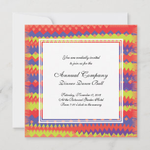 Modern Tribal ZigZag Bright Colourful Purple Invitation