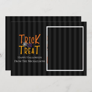 Modern Trick or Treat Halloween Photo Card