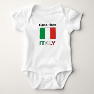 Modern Tricolore Name Here Italian Bandiera  Baby Bodysuit