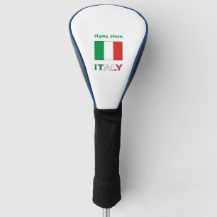 Modern Tricolore Name Here Italian Flag Golf Head Cover