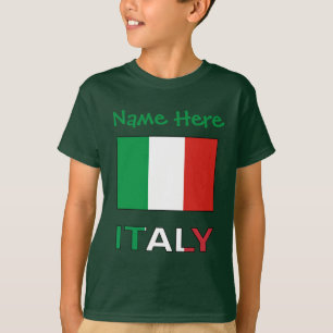 Modern Tricolore Name Here Italian Flag T-Shirt
