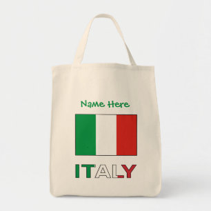 Modern Tricolore Name Here Italy Flag  Tote Bag